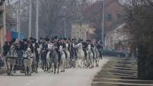 Traditional Carnival riding in village of Retkovci, part of Municipality Ivankovo.