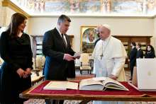 President of Croatia Zoran Milanović with Pope Francis
