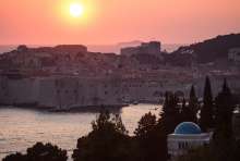 Sunset in Dubrovnik. The breathtaking views from Ploce area.