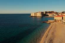 An empty Banje beach - Dubrovnik, Croatia