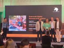 Tanja Polegubic, middle, Saltwater Nomads CEO made 4 trips to the podium for awards for its Zagreb and Dubrovnik projects