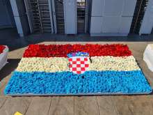 Croatian Flag in Flowers at U-21 Euros in Slovenia