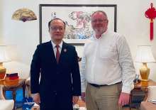 With Hix Excellency Qi Qianjin at the official residence of the Chinese Ambassador in Zagreb