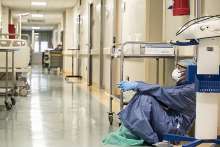 DOCTORS AND NURSES OF THE INTENSIVE CARE HOSPITAL, FIGHTING COVID-19 EMERGENCY.