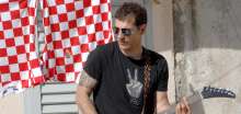 Slaven Bilić playing guitar. The football manager is famously a fan of rock music