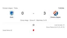 Europa League: Dinamo Tops Genk 3:0 in Belgium