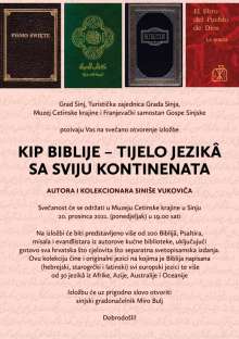 Exhibition in Sinj to Showcase 300 Bibles in More than 100 Languages and Scripts
