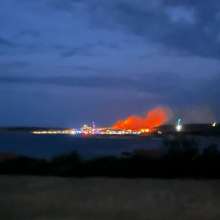 Zrce Fire by Famous Party Beach Near Novalja, Zadar