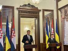 Croatian Prime Minister Andrej Plenkovic during his last visit to Kyiv, Ukraine, in December 2021