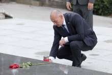 War Veterans Affairs Minister, Tomo Medved at an event observing Black Ribbon Day in Mirogoj, Zagreb.