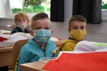 Students and Teachers in Sinj Wearing Masks in Class Today