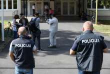 Police officers at Krapinske Toplice this week.